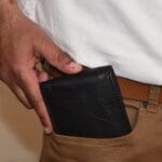 Unisex black flip wallet for men and women shopping online
