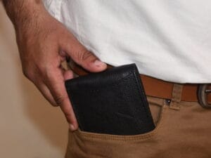 Unisex black flip wallet for men and women shopping online