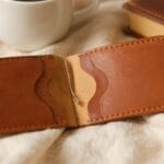 Simple leather money clip for cash and cards