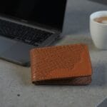 Personalized leather wallet with custom engraving