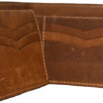 Slim bifold wallet in golden tan for sleek daily use