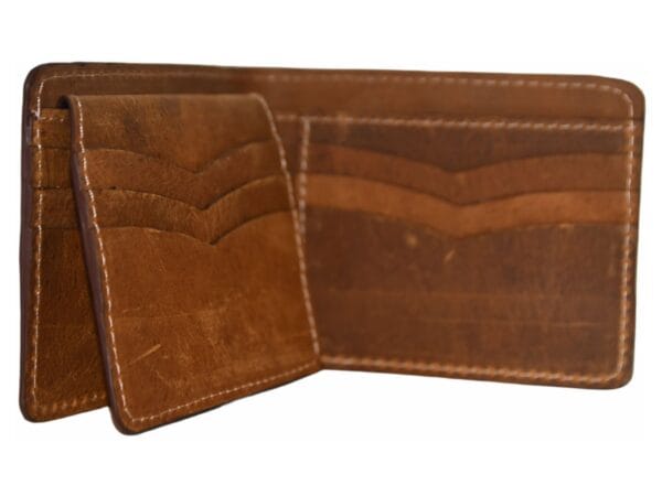 Golden Tan Slim Bifold Wallet for Everyday Use Slim bifold wallet in golden tan for sleek daily use