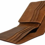Classic slim fold wallet in golden tan for secure storage