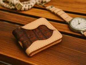 Artisan-made bat leather wallet for men