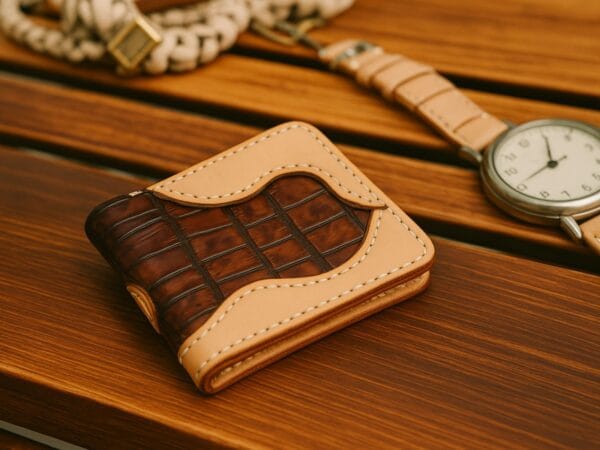 Artisan-made bat leather wallet for men