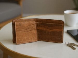 Slim minimalist leather wallet for daily essentials