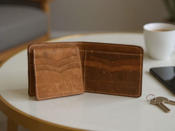 Slim minimalist leather wallet for daily essentials