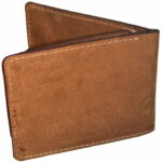 Modern slim bifold wallet in golden tan for e-commerce shoppers