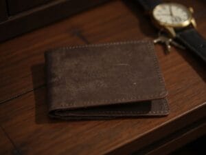 Thin leather wallet for men’s everyday essentials