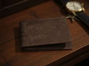 Thin leather wallet for men’s everyday essentials