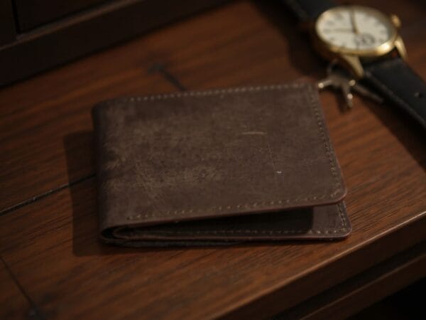 Thin leather wallet for men’s everyday essentials
