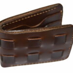 Woven leather wallet designed for versatility