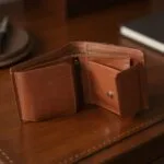 Secure leather wallet with zipper closure